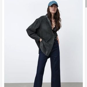 ZARA TEXTURED WEAVE OVERSIZED JACKET